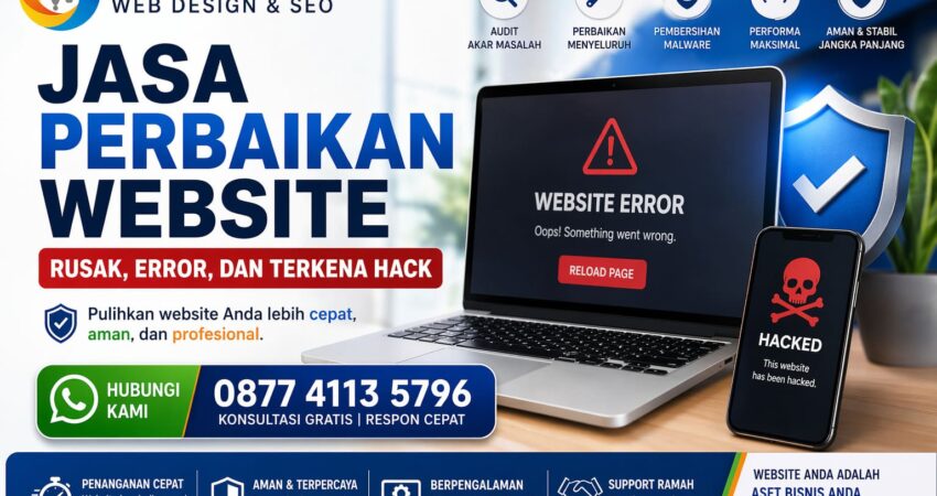Jasa Perbaikan Website Rusak, Error, dan Terkena Hack