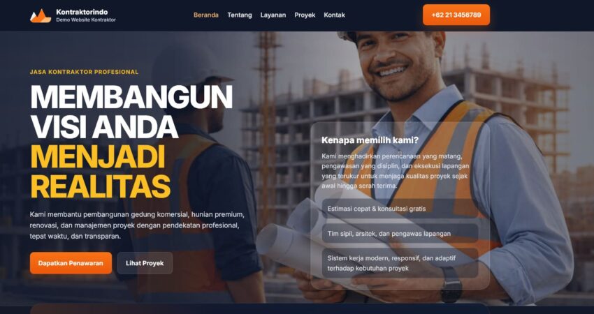 Kontrantorindo : Theme Premium Website Kontraktor