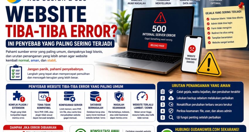 Website Tiba-Tiba Error Ini Penyebab yang Paling Sering Terjadi