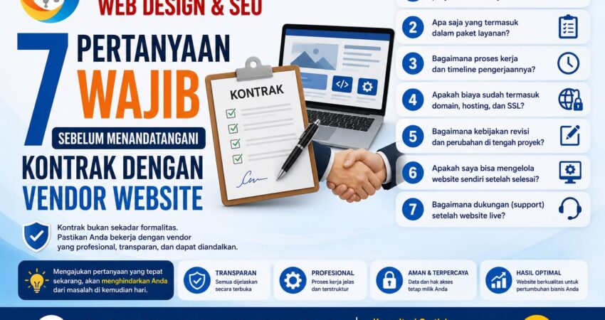 7 Pertanyaan Wajib Sebelum Menandatangani Kontrak dengan Vendor Website