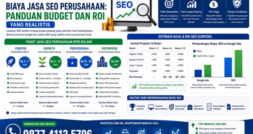 Biaya Jasa SEO Perusahaan Panduan Budget dan ROI yang Realistis