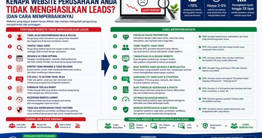 Kenapa Website Perusahaan Anda Tidak Menghasilkan Leads (dan Cara Memperbaikinya)