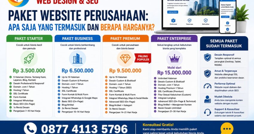 Paket Website Perusahaan Apa Saja yang Termasuk dan Berapa Harganya